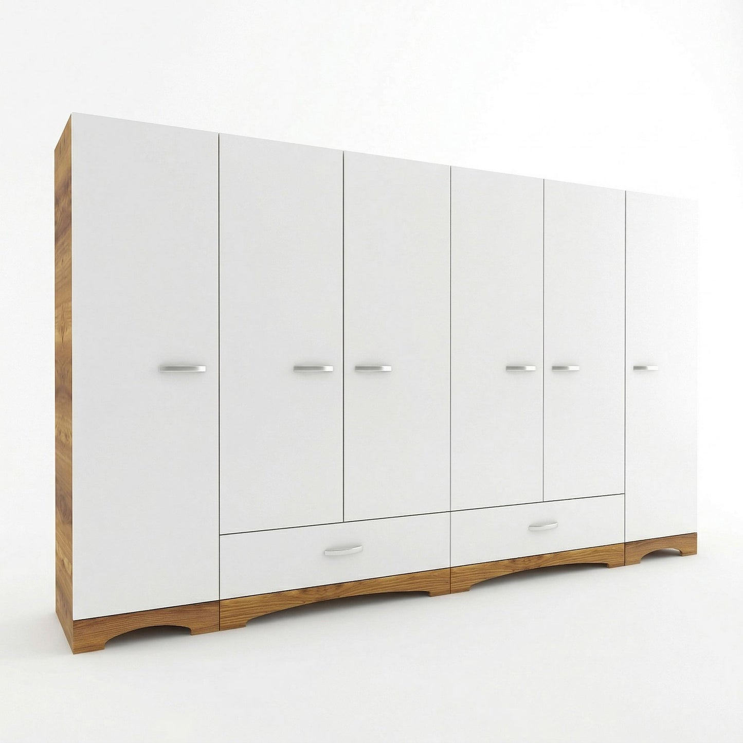 Ντουλάπα 243x181x47.6 εκ White Walnut 893RAN4554