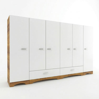 Ντουλάπα 243x181x47.6 εκ White Walnut 893RAN4554