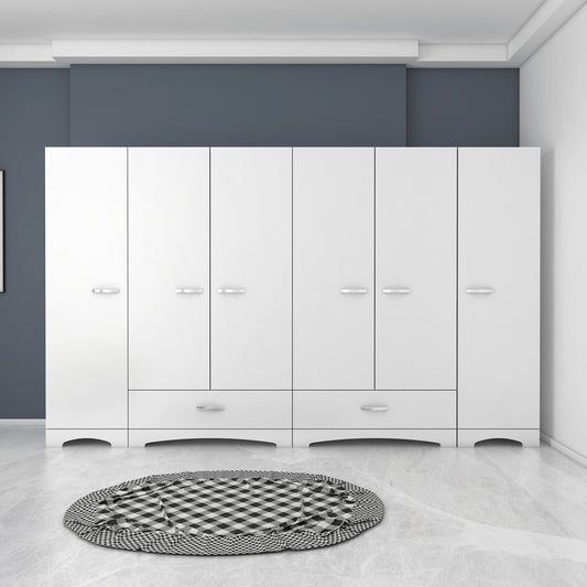 Ντουλάπα 243x181x47.6 εκ Λευκό 893RAN4555