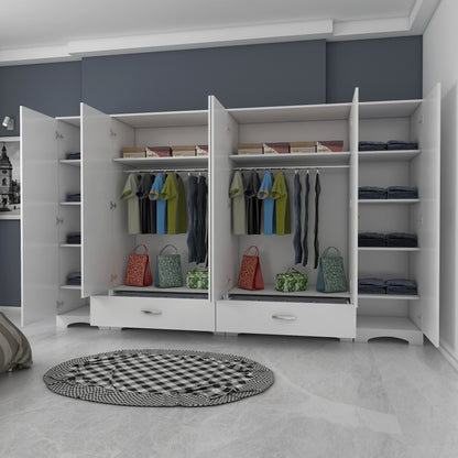 Ντουλάπα 243x181x47.6 εκ Λευκό 893RAN4555