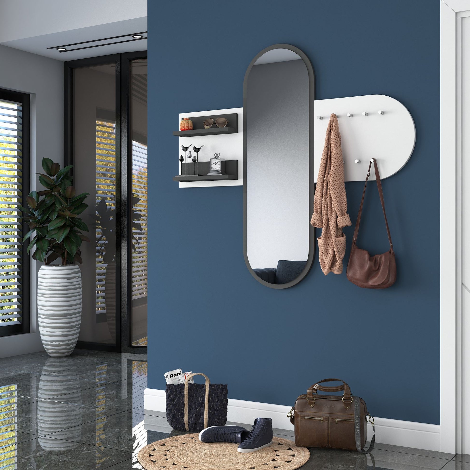 Επιτοίχιο Έπιπλο Εισόδου Κρεμάστρα Ρούχων