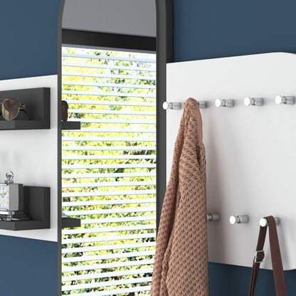 Επιτοίχιο Έπιπλο Εισόδου Κρεμάστρα Ρούχων Καλόγερος με Καθρέφτη και Ράφια Λευκό 893RAN4925