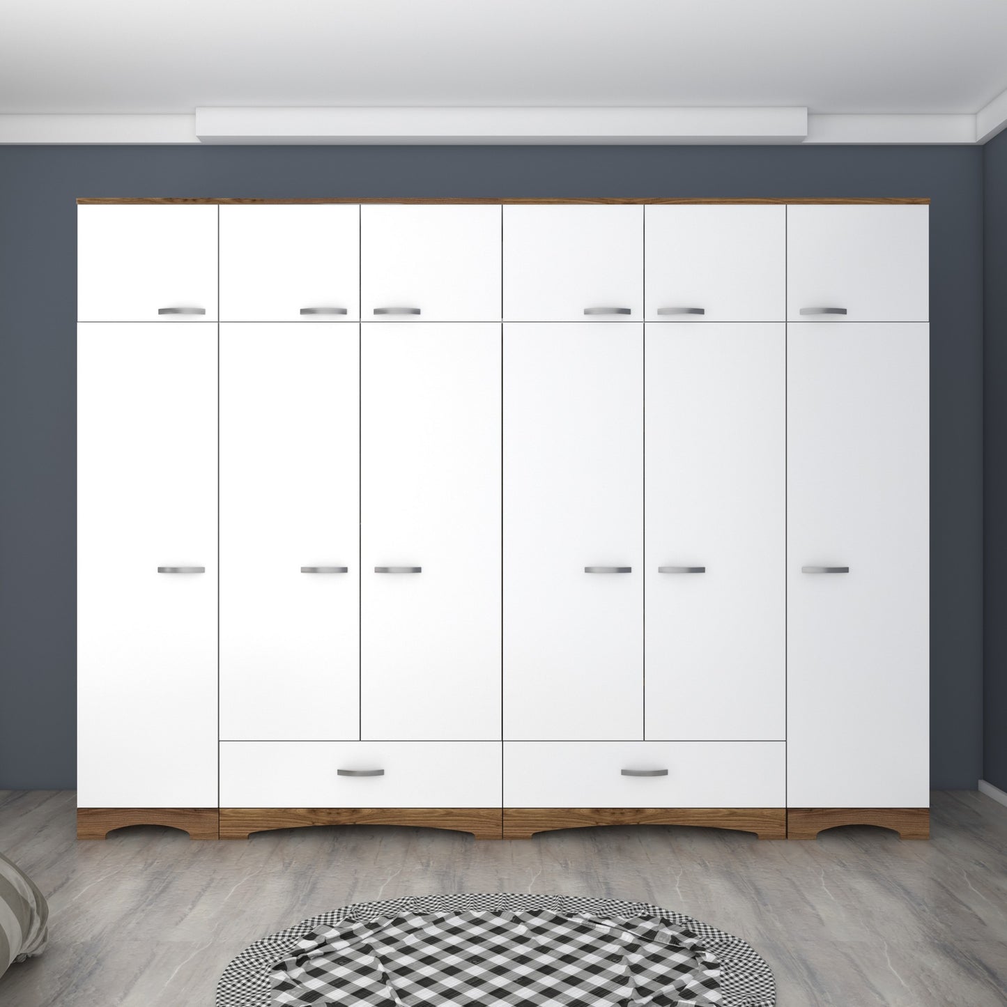 Ντουλάπα 243x226x48.3 εκ Walnut White 893RAN4994
