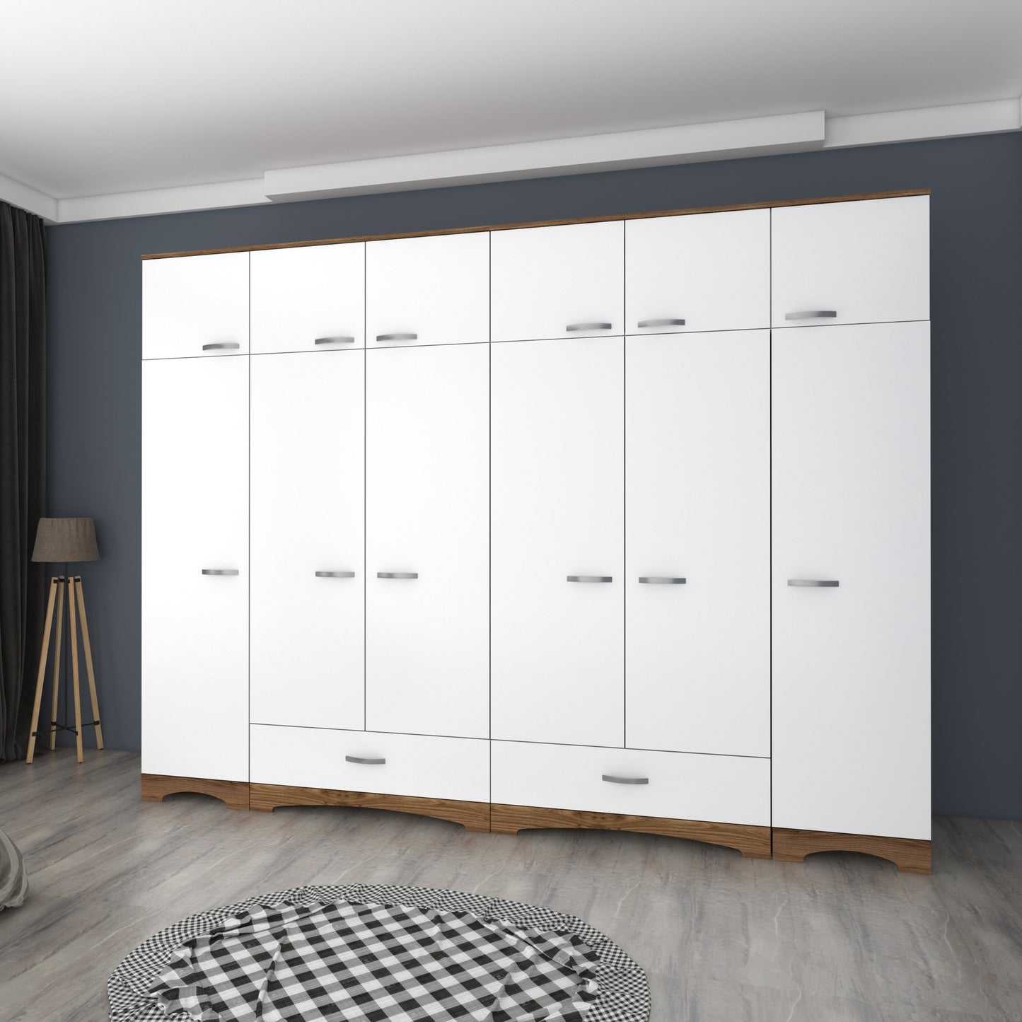 Ντουλάπα 243x226x48.3 εκ Walnut White 893RAN4994