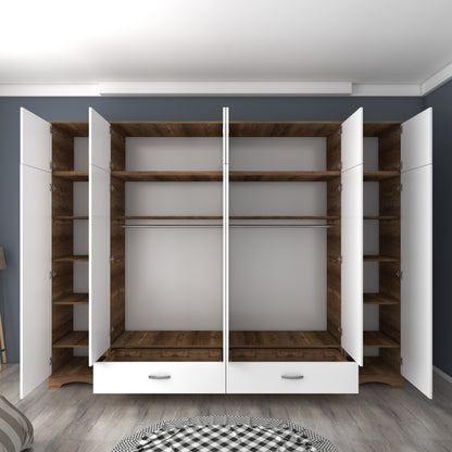 Ντουλάπα 243x226x48.3 εκ Walnut White 893RAN4994