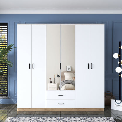 Ντουλάπα 210x210x51.5 εκ Walnut White 893RAN5405