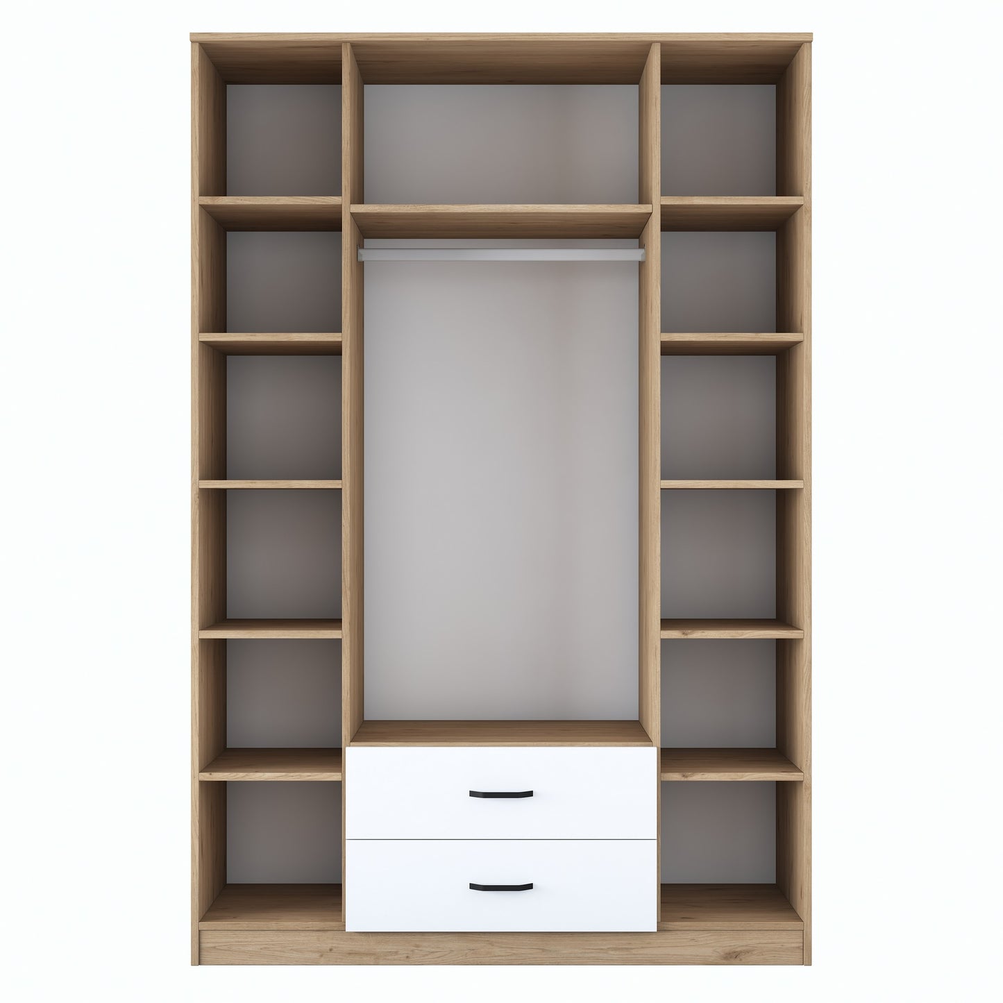 Ντουλάπα 210x210x51.5 εκ Walnut White 893RAN5406