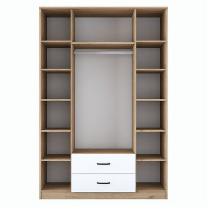 Ντουλάπα 210x210x51.5 εκ Walnut White 893RAN5406