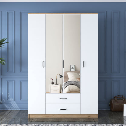 Ντουλάπα 210x210x51.5 εκ Walnut White 893RAN5406