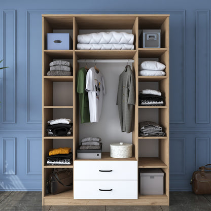 Ντουλάπα 210x210x51.5 εκ Walnut White 893RAN5406