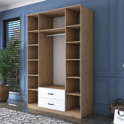 Ντουλάπα 210x210x51.5 εκ Walnut White 893RAN5406