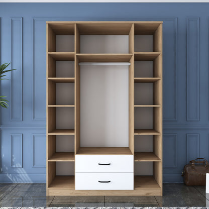 Ντουλάπα 210x210x51.5 εκ Walnut White 893RAN5406