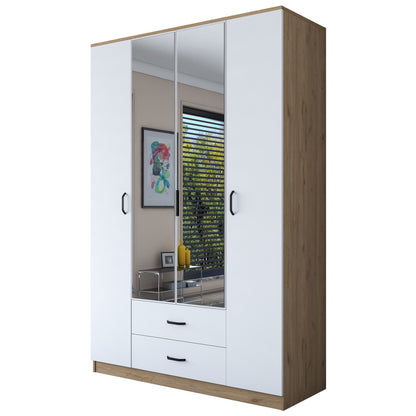 Ντουλάπα 210x210x51.5 εκ Walnut White 893RAN5406