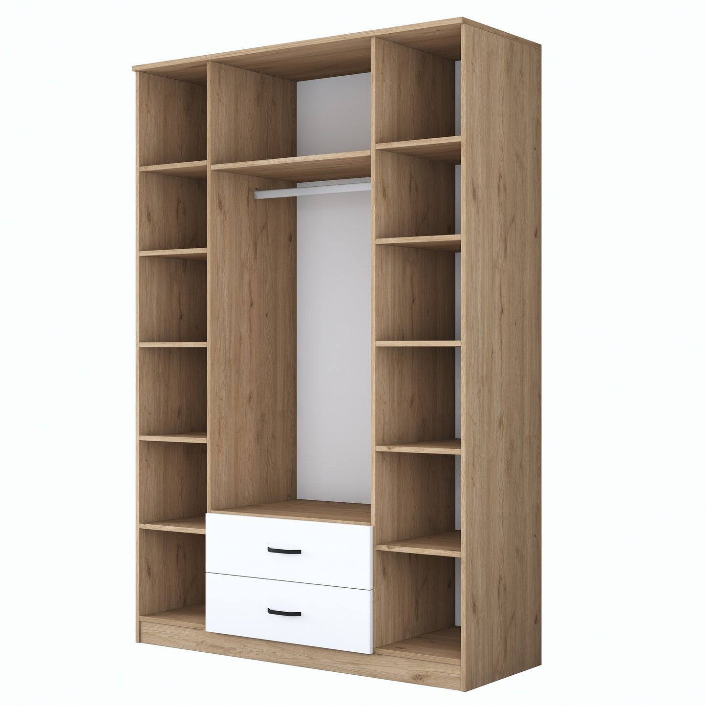 Ντουλάπα 210x210x51.5 εκ Walnut White 893RAN5406