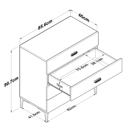 Συρταριέρα 85.6x90.7x45 εκ Λευκό 893RAN5828
