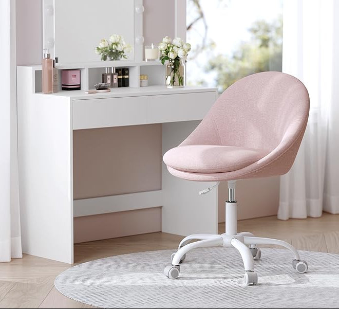 Office Chair Pink Dressing Table Swivel Height Adjustable Space Saving OB-G020P01