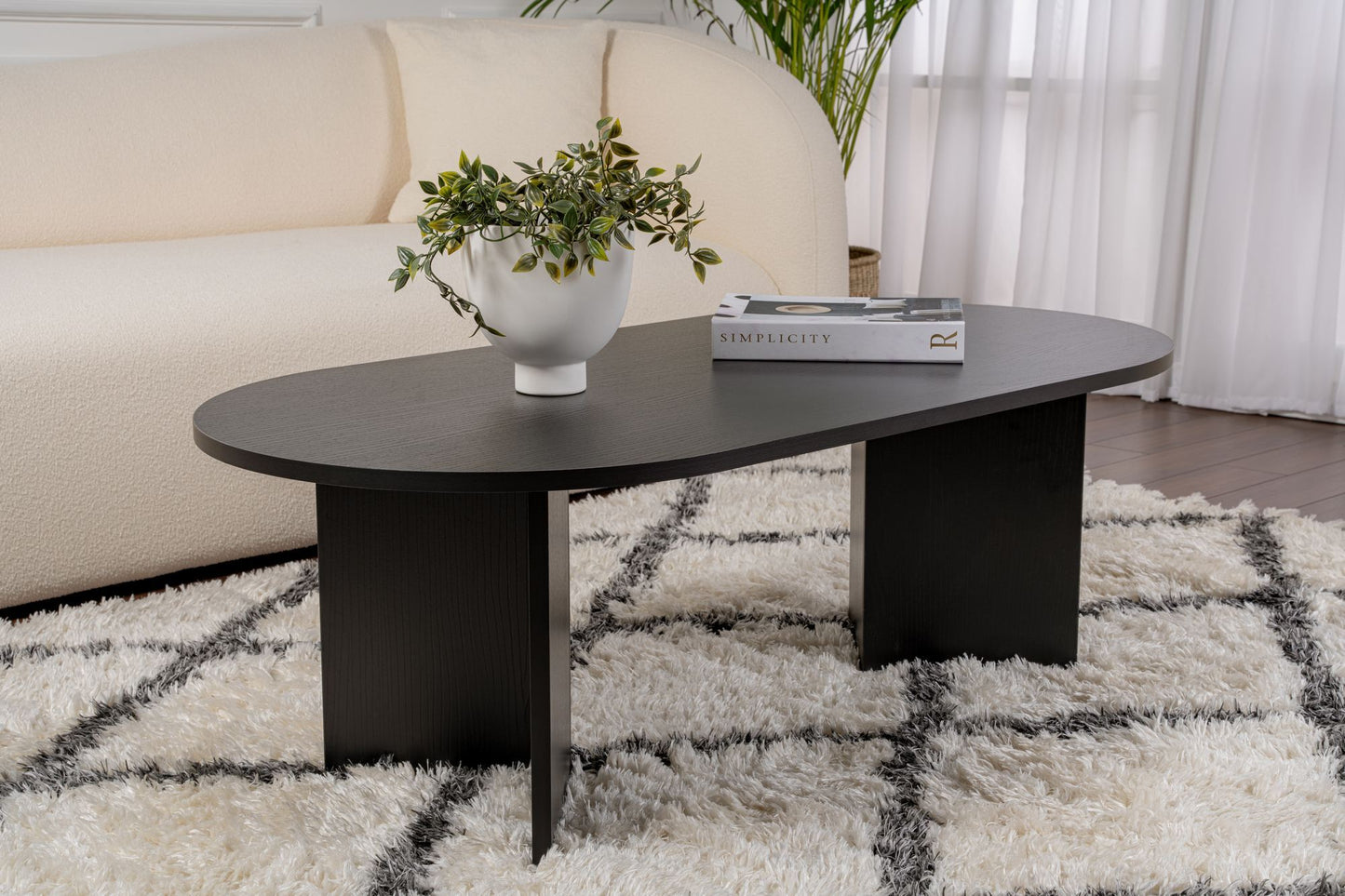 Τραπεζάκι Σαλονιού Wood Μαύρο 119 x 60 x 40 εκ GR909NRD1105