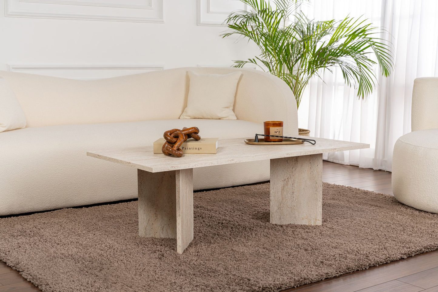 Τραπεζάκι Σαλονιού Travertine 119 x 60 x 40 εκ GR909NRD1116