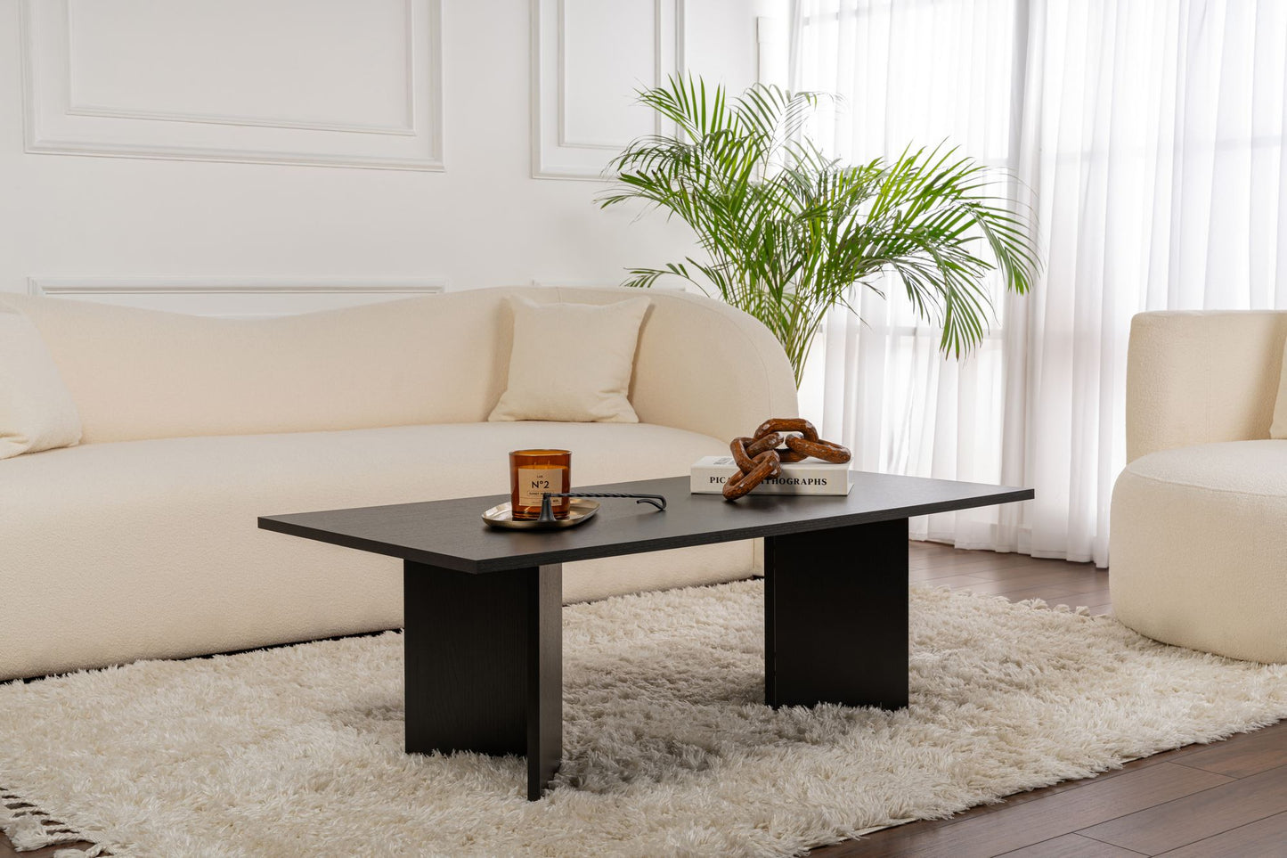 Τραπεζάκι Σαλονιού Wood Μαύρο 119 x 60 x 40 εκ GR909NRD1118