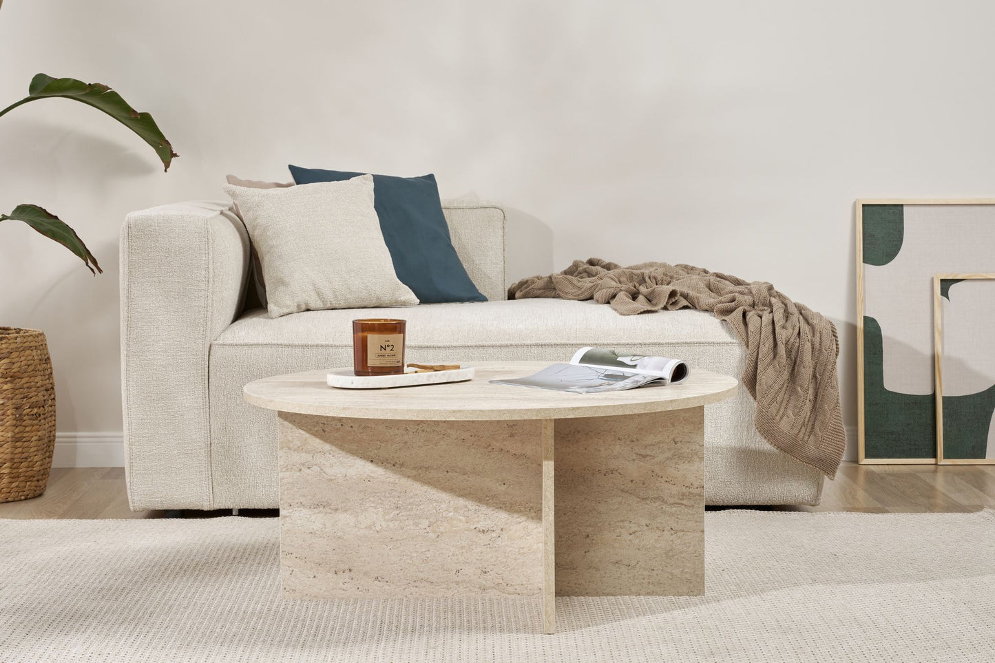 Τραπεζάκι Σαλονιού Travertine 90 x 90 x 40 εκ GR909NRD1122