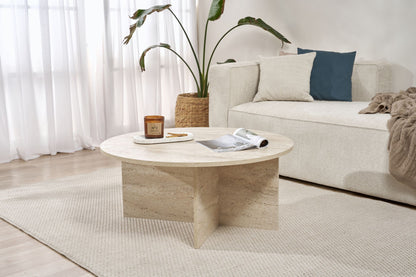 Τραπεζάκι Σαλονιού Travertine 90 x 90 x 40 εκ GR909NRD1122