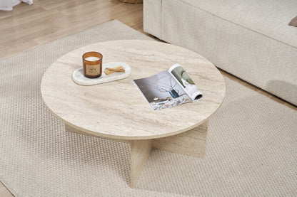 Τραπεζάκι Σαλονιού Travertine 90 x 90 x 40 εκ GR909NRD1122