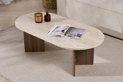 Τραπεζάκι Σαλονιού Travertine - Καρυδί 119 x 60 x 40 εκ GR909NRD1125