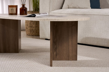 Τραπεζάκι Σαλονιού Travertine - Καρυδί 119 x 60 x 40 εκ GR909NRD1125