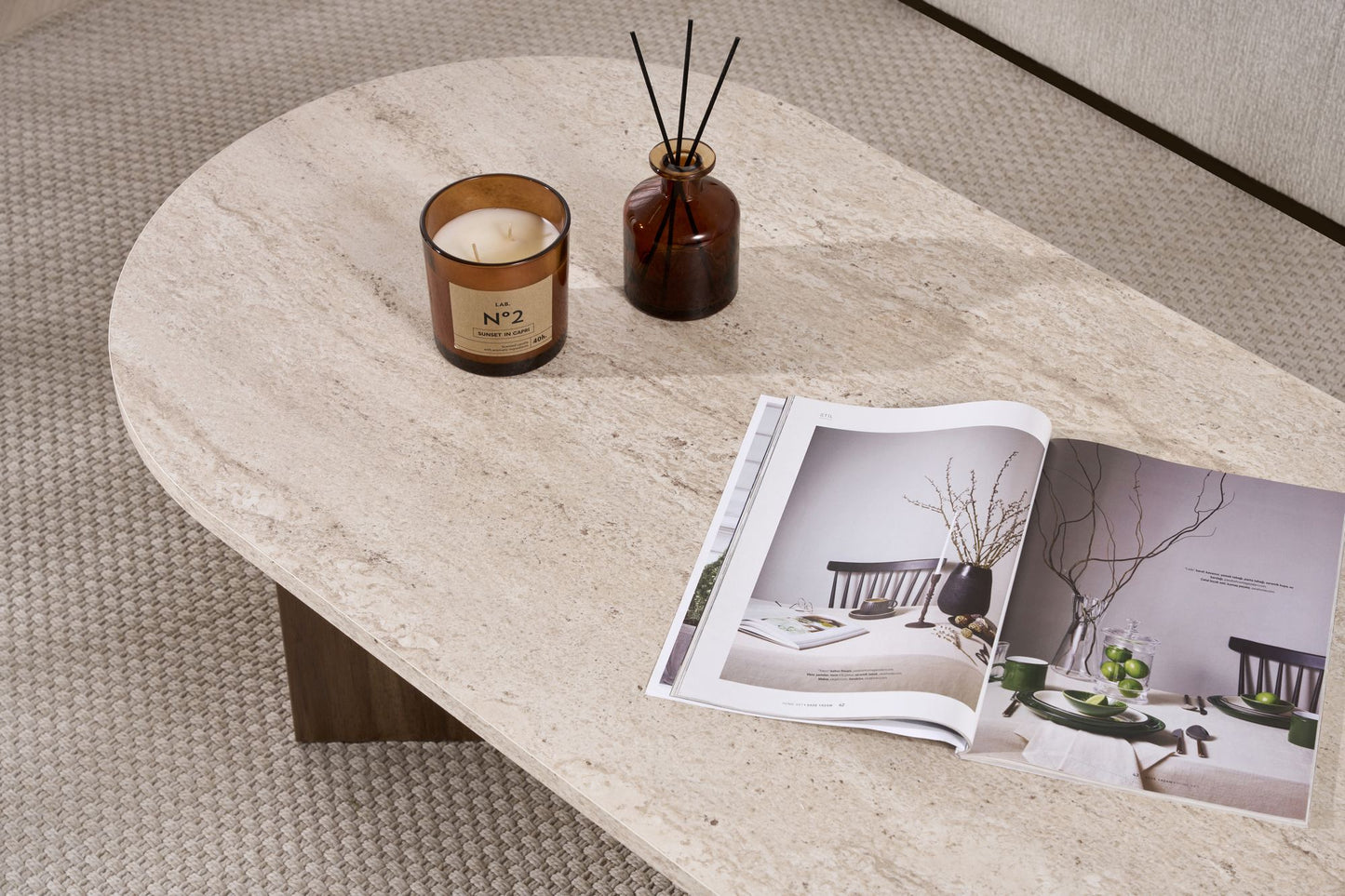 Τραπεζάκι Σαλονιού Travertine - Καρυδί 119 x 60 x 40 εκ GR909NRD1125