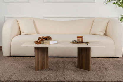 Τραπεζάκι Σαλονιού Travertine - Venezia Καρυδί 119 x 60 x 40 εκ GR909NRD1127