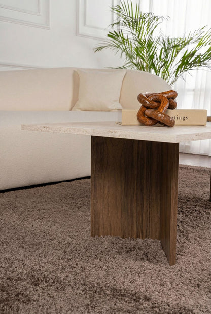 Τραπεζάκι Σαλονιού Travertine - Venezia Καρυδί 119 x 60 x 40 εκ GR909NRD1127