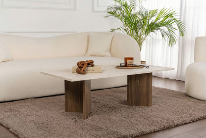 Τραπεζάκι Σαλονιού Travertine - Venezia Καρυδί 119 x 60 x 40 εκ GR909NRD1127