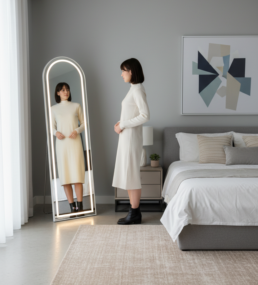 Επιδαπέδιος Καθρέφτης LED 170x50 εκ Καθρέφτης Δαπέδου Υπνοδωματίου Μπουντουάρ 91474