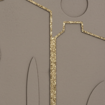 Πίνακας Ανάγλυφος Γκρί elephant με Χρυσά Ρινίσματα 120x80 εκ 91883