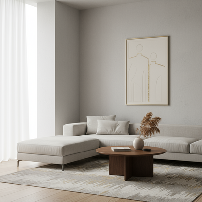 Πίνακας Ανάγλυφος Κρέμ με Χρυσά Ρινίσματα 120x80 εκ  91884