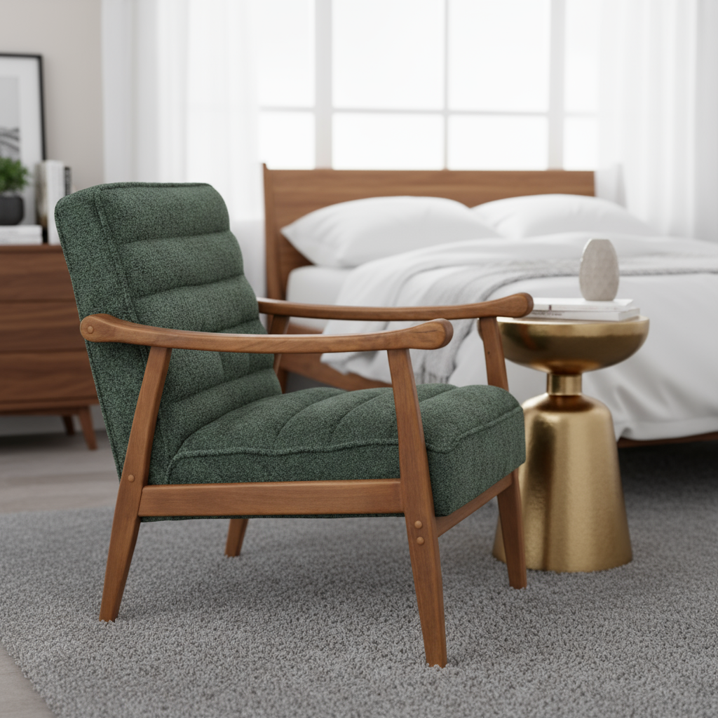 Πολυθρόνα Σαλονιού Μπουκλέ Πετρόλ Ύφασμα 92071