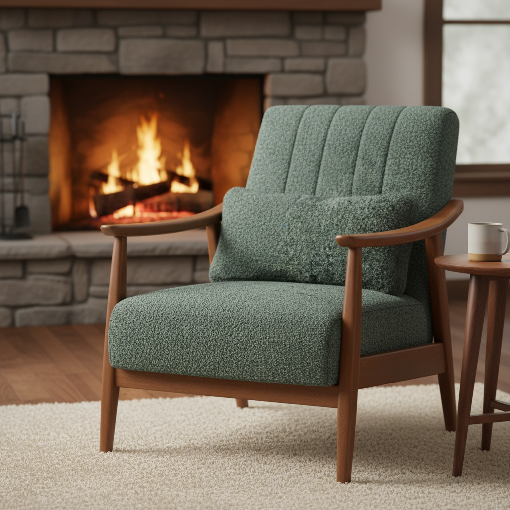 Πολυθρόνα Σαλονιού Μπουκλέ Πετρόλ Ύφασμα 92071