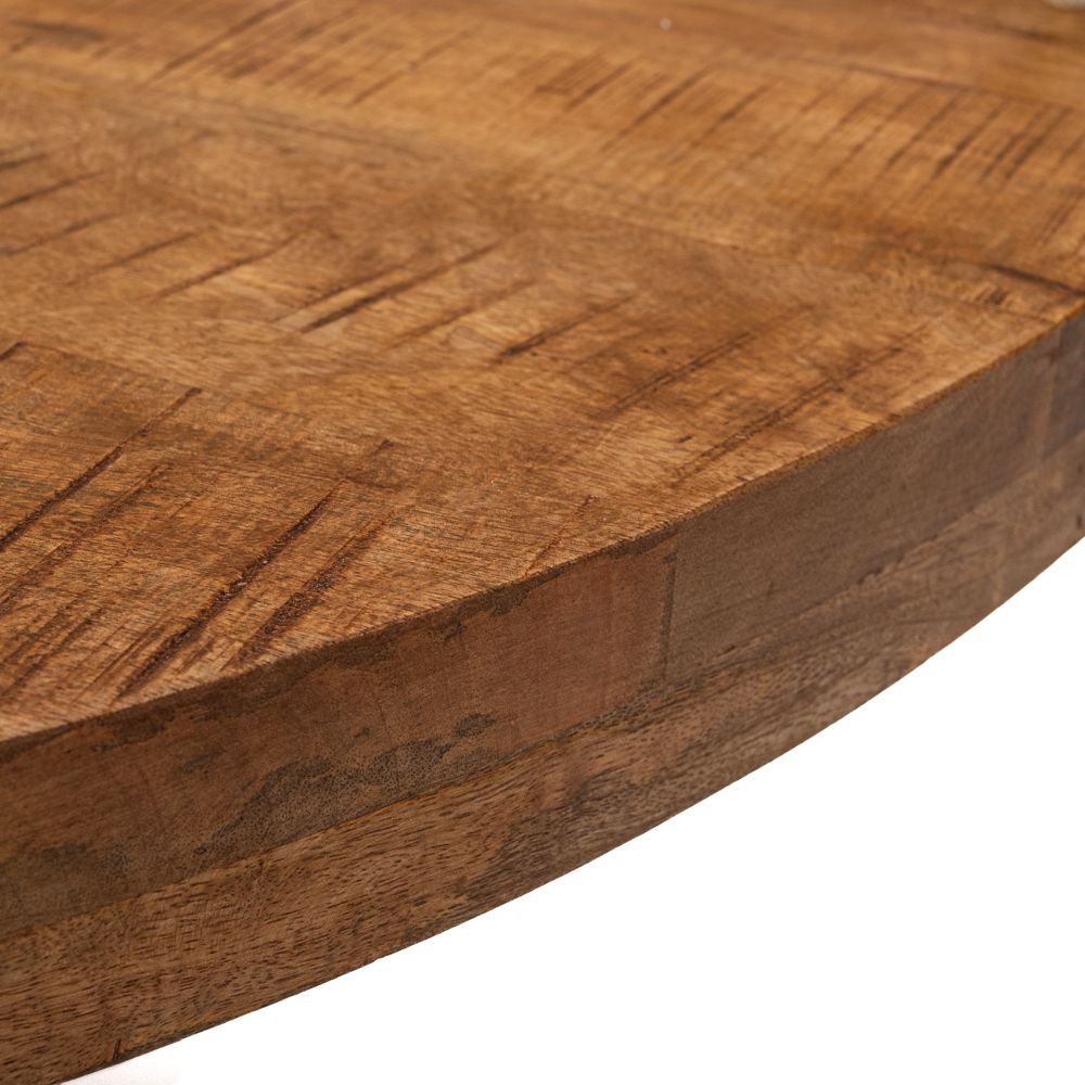 Τραπέζι Τραπεζαρίας Ροτόντα 120 εκ Διάμετρο Μασίφ Ξύλο με Σιδερένια Πόδια 92074