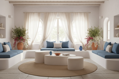 Τραπεζάκια Σαλονιού Λευκό Ακανόνιστο Σχήμα Σετ 3 τμχ και σε 3 Διαστάσεις Ξεχωριστά Καλοκαιρινό Τραπέζι 192135