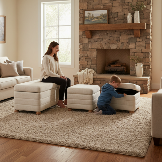 Σκαμπό Ταμπουρέ Εκρού