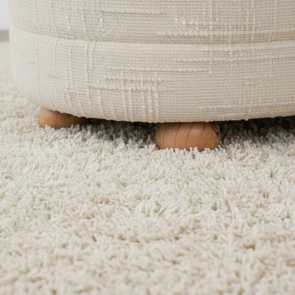 Σκαμπό Ταμπουρέ Εκρού σετ 2 τεμ. Τραπεζάκια Σαλονιού Υπνοδωματίου 83 και 63 εκ διάμετρο 92155