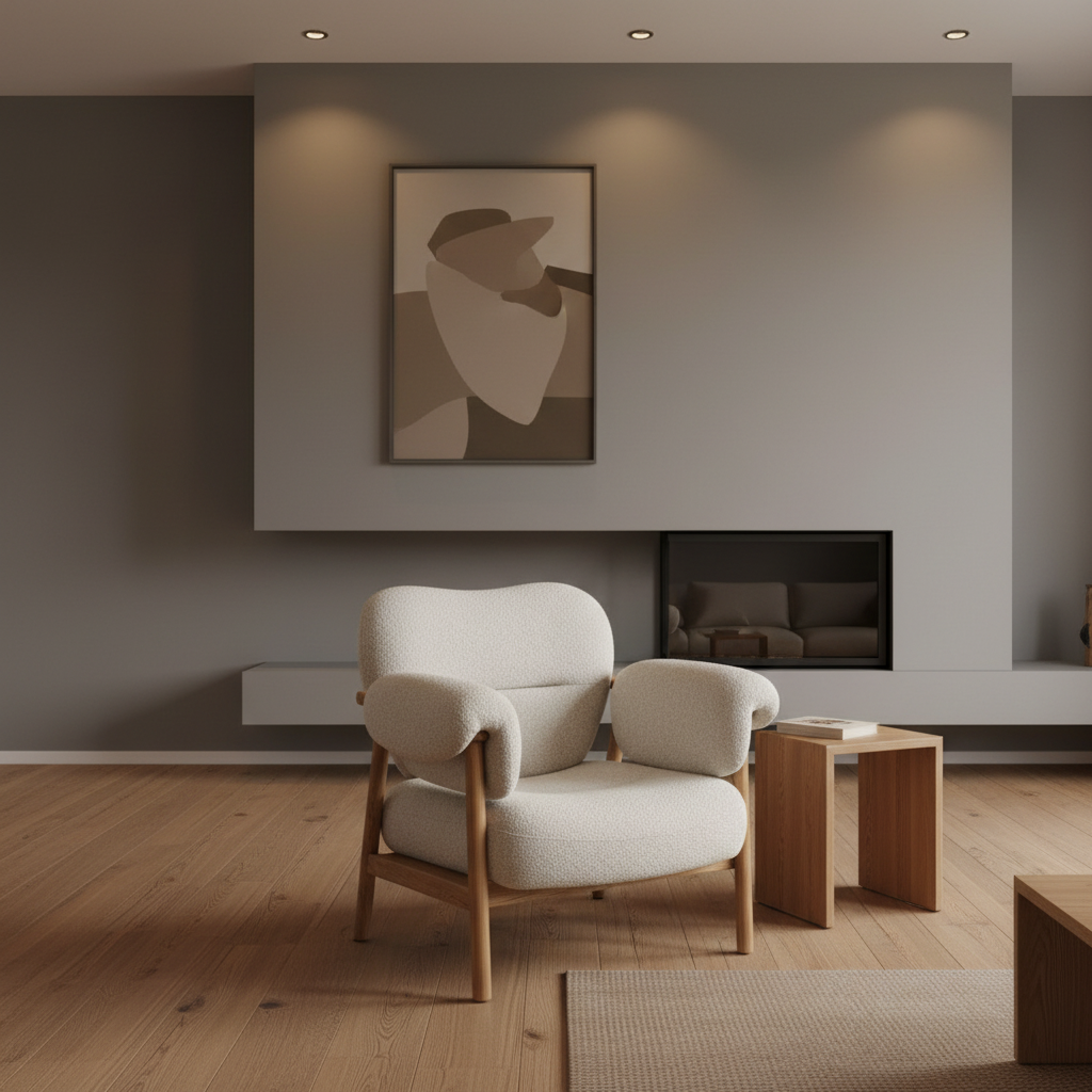 Πολυθρόνα με Μπουκλέ Ύφασμα