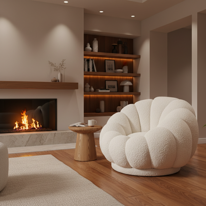 Πολυθρόνα Περιστρεφόμενη Μπουκλέ