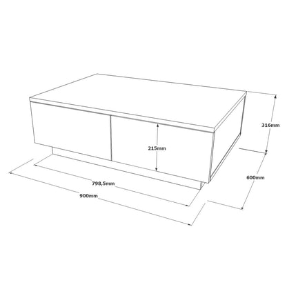 Τραπεζάκι Σαλονιού Ασημί - Ανθρακί 90 x 60 x 31,6 εκ GR921YRD1134