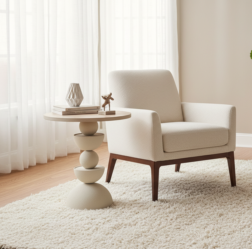 Μοντέρνο Στρογγυλό Τραπεζάκι Σαλονιού