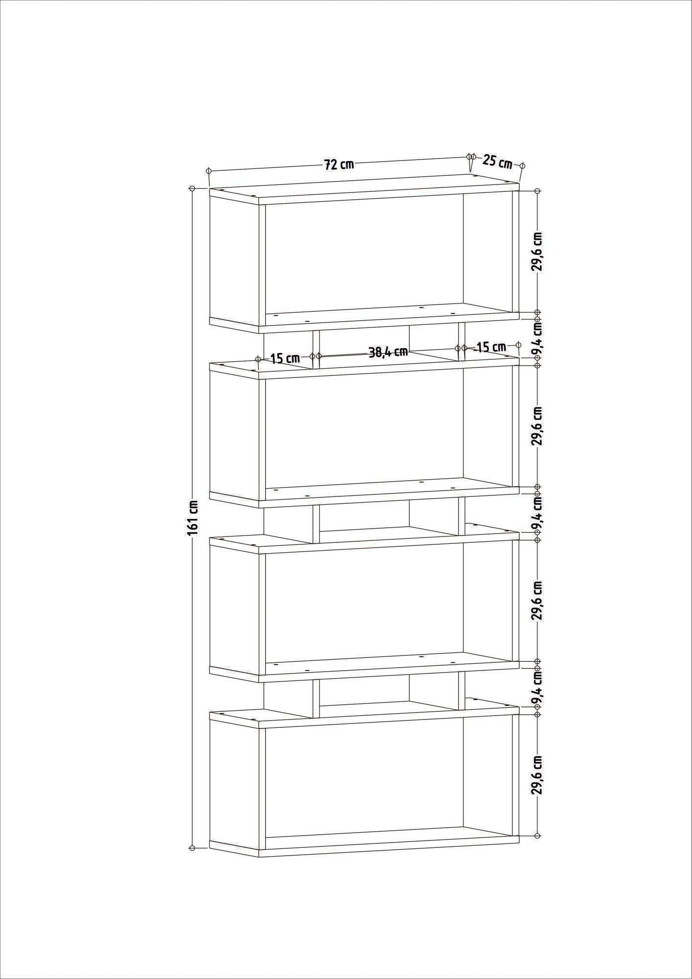 Βιβλιοθήκη 72 × 25 × 161 εκ. Λευκό GR935CMN1116
