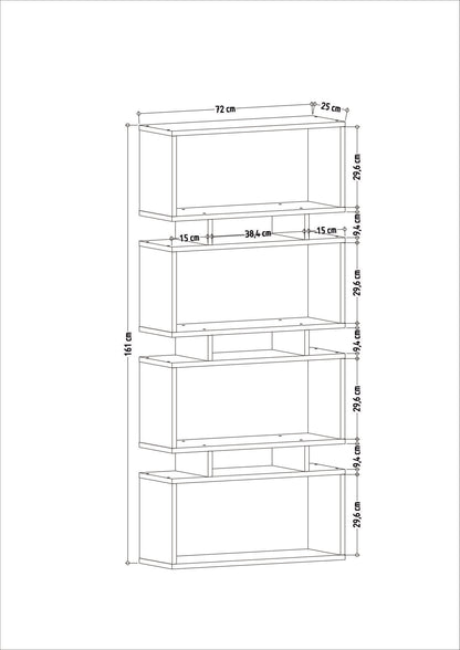 Βιβλιοθήκη 72 × 25 × 161 εκ. Δρυς GR935CMN1117