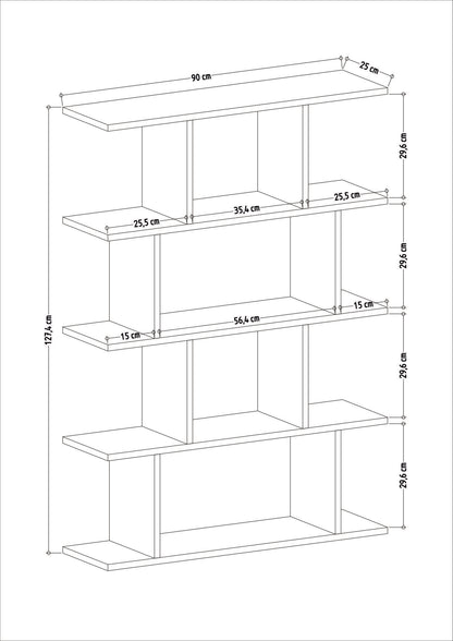 Βιβλιοθήκη 90 × 25 × 127,4 εκ. Δρυς GR935CMN1134