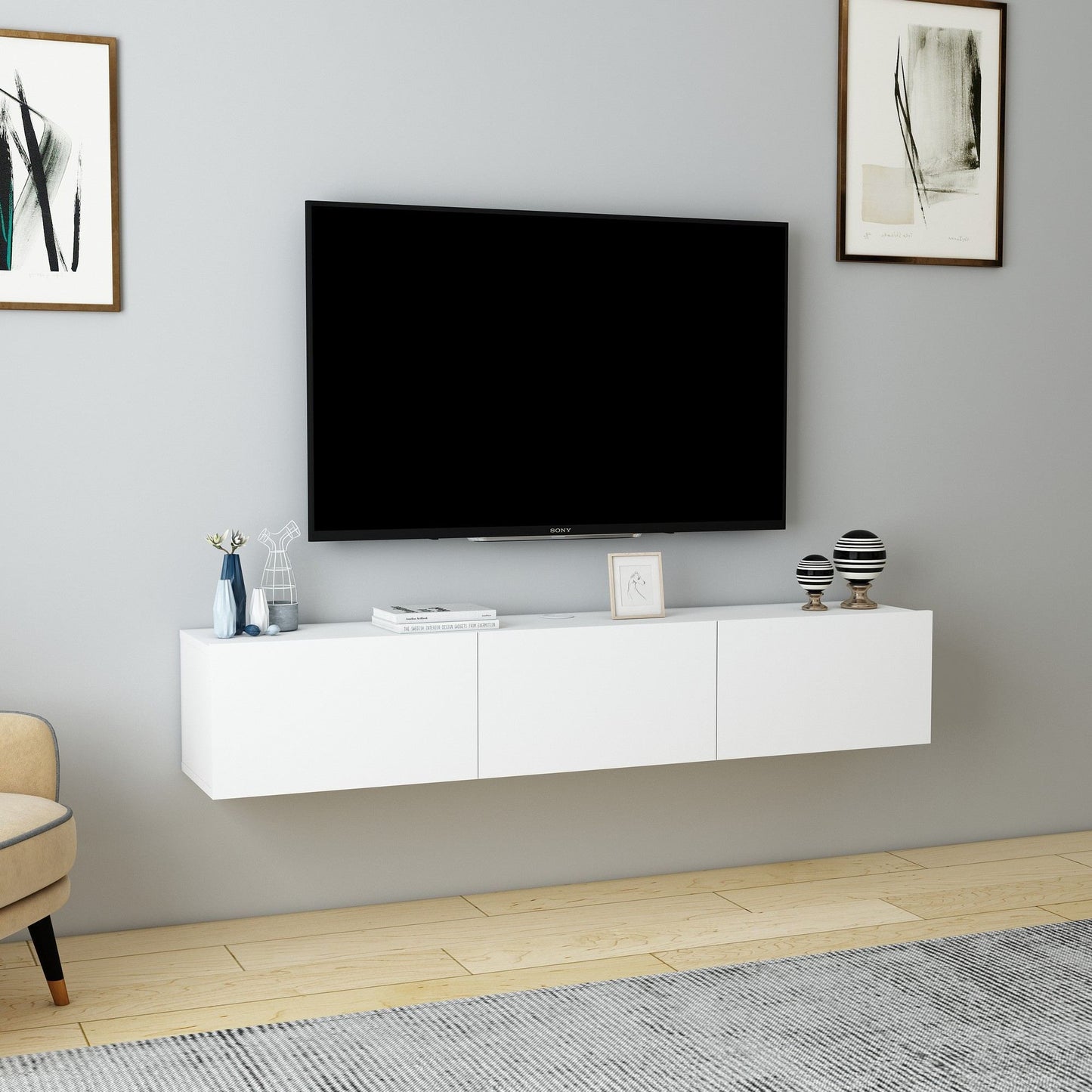 Έπιπλο Τηλεόρασης TV Βάση Σύνθεση Λευκό | 935CMN1454