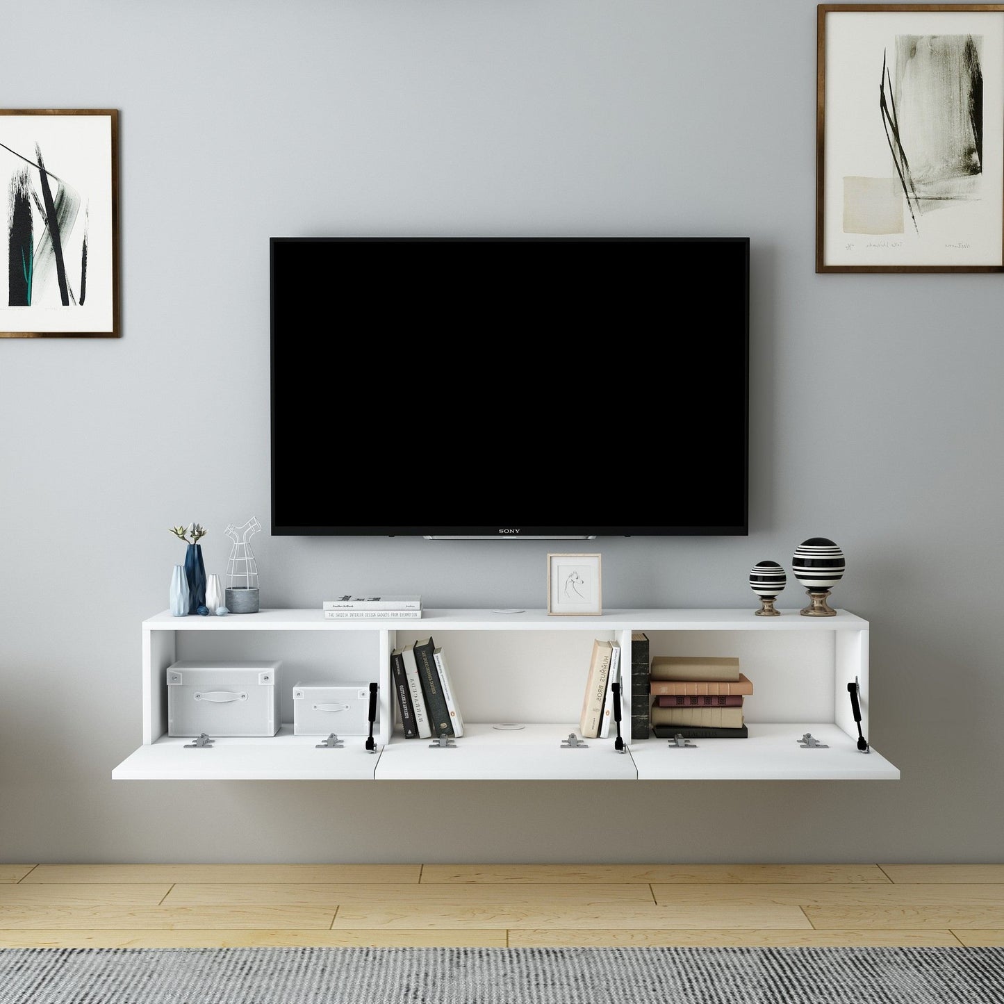 Έπιπλο Τηλεόρασης TV Βάση Σύνθεση Λευκό | 935CMN1454